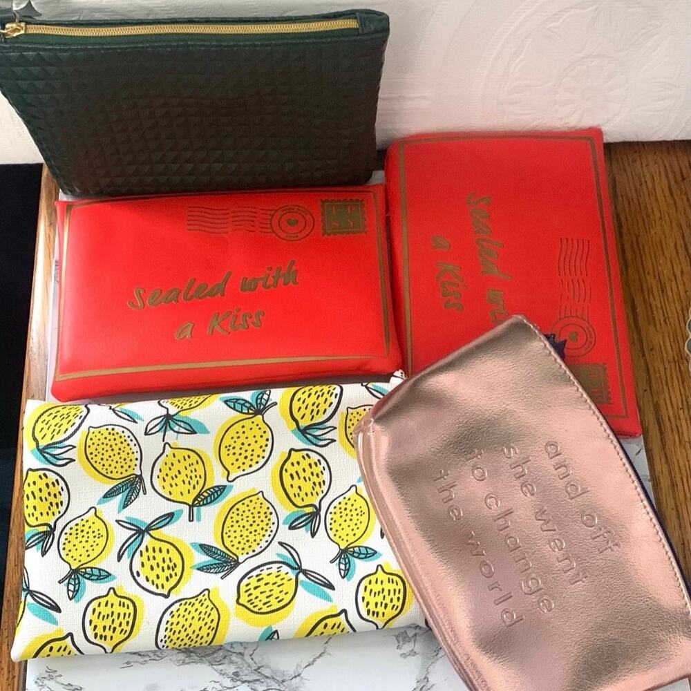 Ipsy Bags (5) Assorted with 2 Sealed with a Kiss Bags
